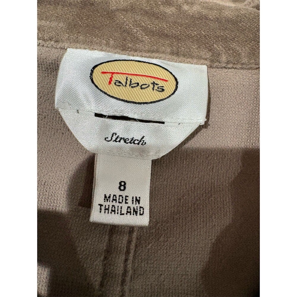 Talbots Blazer Jacket Womens Size 8 Brown Stretch Button Front Flap - Picture 7 of 9